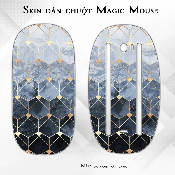 Skin dán chuột Magic Mouse mẫu đá xanh vân vàng