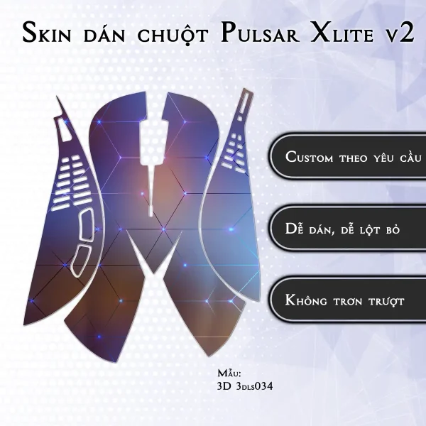 Skin dán chuột Pulsar Xlite Wireless v2 mẫu 3D 3dls034