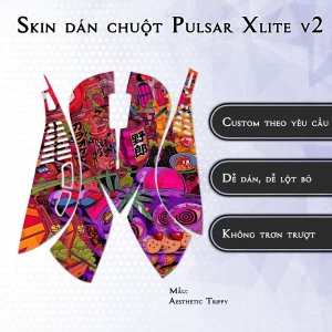 Skin dán chuột Pulsar Xlite Wireless v2 mẫu Aesthetic Trippy