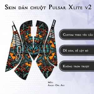 Skin dán chuột Pulsar Xlite Wireless v2 mẫu Angry Owl Art