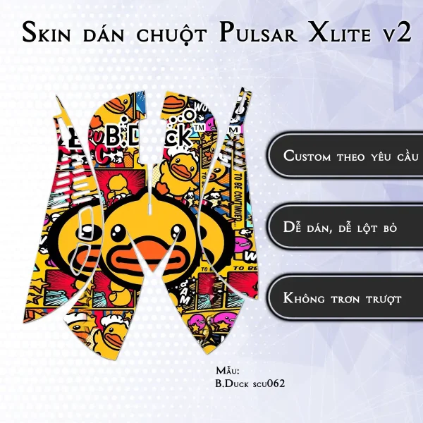 Skin dán chuột Pulsar Xlite Wireless v2 mẫu B.Duck scu062
