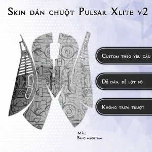 Skin dán chuột Pulsar Xlite Wireless v2 mẫu Bảng mạch xám
