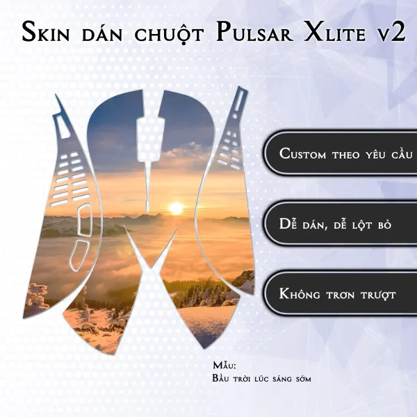 Skin dán chuột Pulsar Xlite Wireless v2 mẫu Bầu trời lúc sáng sớm