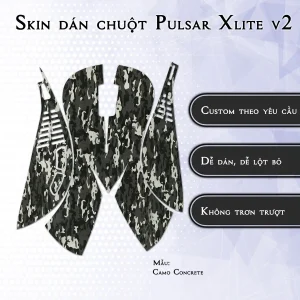 Skin dán chuột Pulsar Xlite Wireless v2 mẫu Camo Concrete