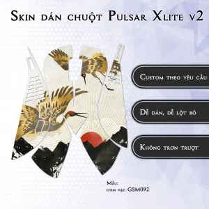 Skin dán chuột Pulsar Xlite Wireless v2 mẫu chim hạc GSM092