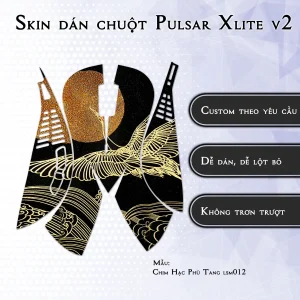 Skin dán chuột Pulsar Xlite Wireless v2 mẫu Chim Hạc Phù Tang lsm012