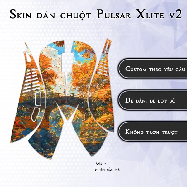 Skin dán chuột Pulsar Xlite Wireless v2 mẫu chiếc cầu đá