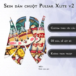 Skin dán chuột Pulsar Xlite Wireless v2 mẫu Chó con art