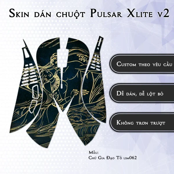 Skin dán chuột Pulsar Xlite Wireless v2 mẫu Chử Gia Đạo Tổ lsm062