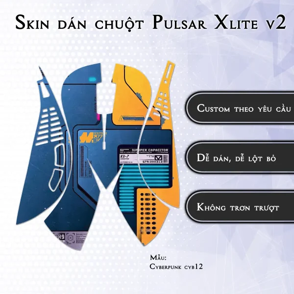 Skin dán chuột Pulsar Xlite Wireless v2 mẫu Cyberpunk cyb12