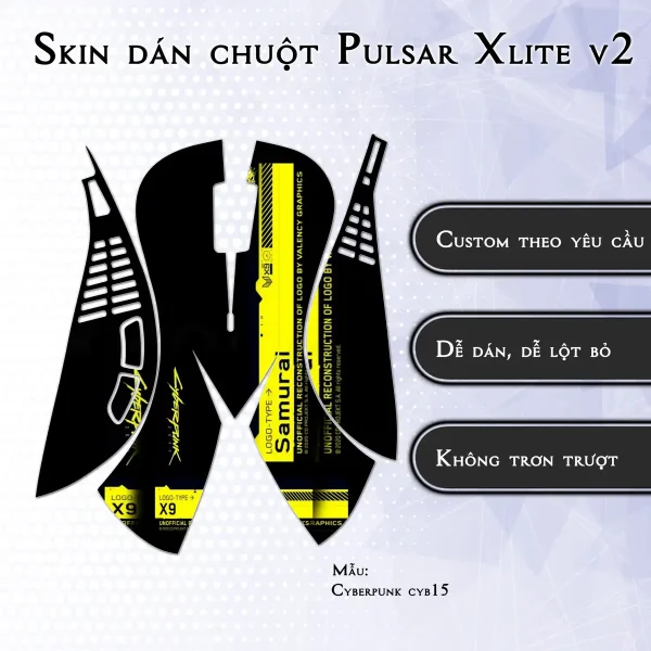 Skin dán chuột Pulsar Xlite Wireless v2 mẫu Cyberpunk cyb15