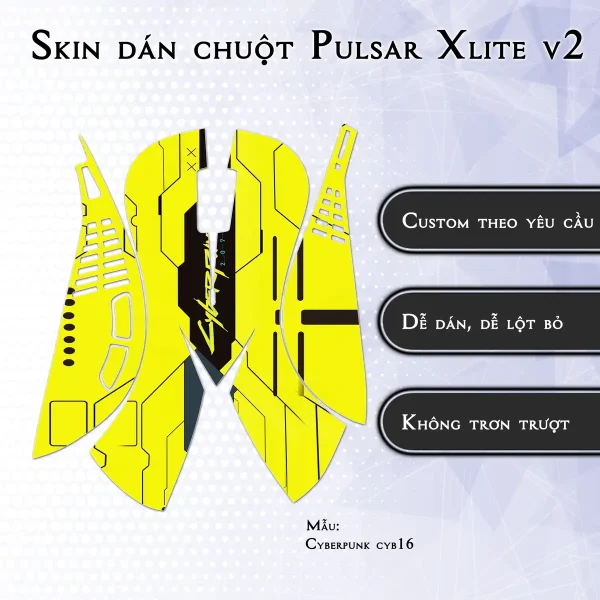 Skin dán chuột Pulsar Xlite Wireless v2 mẫu Cyberpunk cyb16