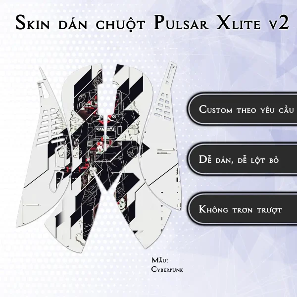 Skin dán chuột Pulsar Xlite Wireless v2 mẫu Cyberpunk