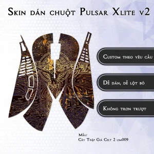 Skin dán chuột Pulsar Xlite Wireless v2 mẫu Cây Thập Giá Celt 2 lsm009