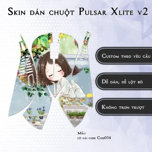 Skin dán chuột Pulsar Xlite Wireless v2 mẫu cô gái chibi Chib034