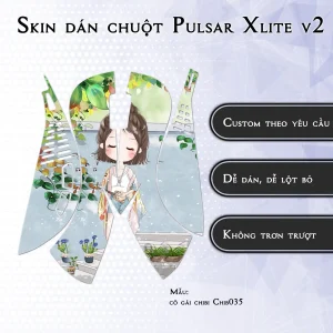 Skin dán chuột Pulsar Xlite Wireless v2 mẫu cô gái chibi Chib035