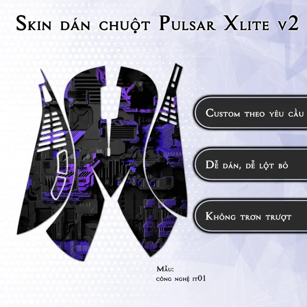 Skin dán chuột Pulsar Xlite Wireless v2 mẫu công nghệ it01