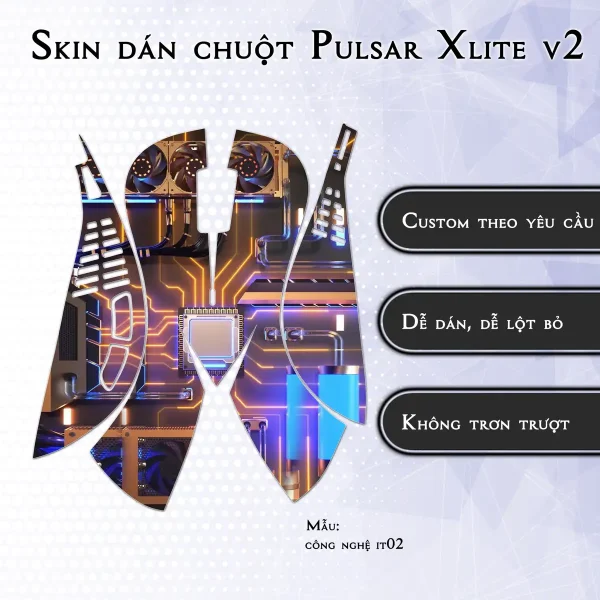 Skin dán chuột Pulsar Xlite Wireless v2 mẫu công nghệ it02
