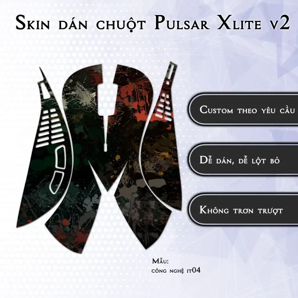 Skin dán chuột Pulsar Xlite Wireless v2 mẫu công nghệ it04
