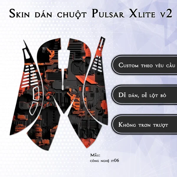 Skin dán chuột Pulsar Xlite Wireless v2 mẫu công nghệ it06