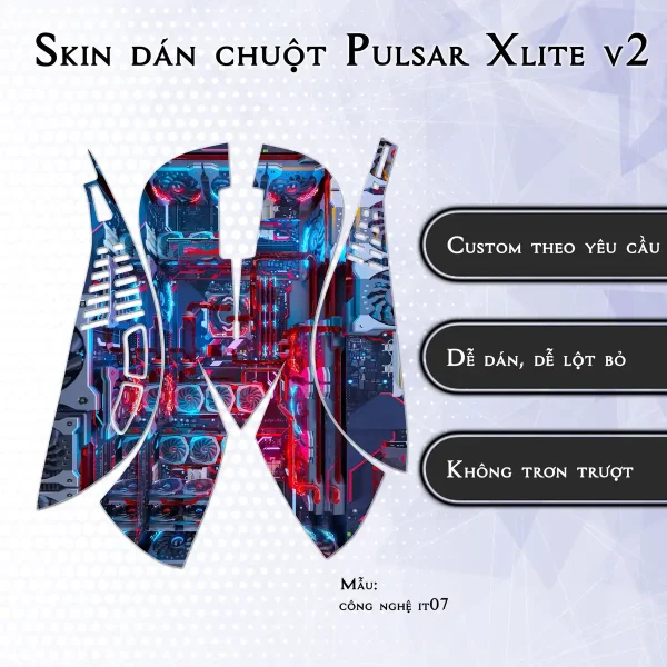 Skin dán chuột Pulsar Xlite Wireless v2 mẫu công nghệ it07