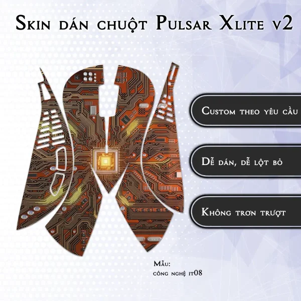 Skin dán chuột Pulsar Xlite Wireless v2 mẫu công nghệ it08