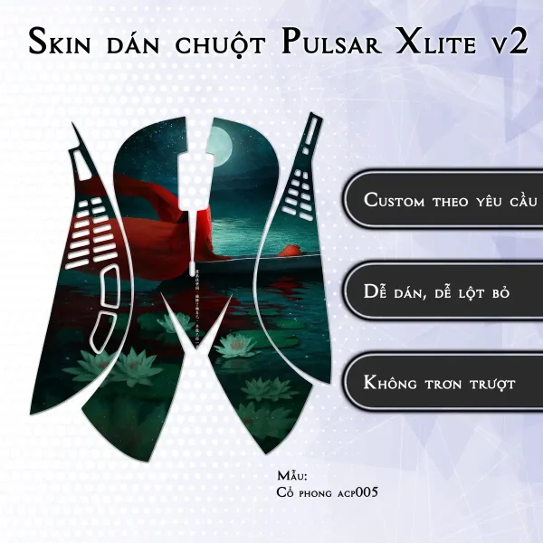 Skin dán chuột Pulsar Xlite Wireless v2 mẫu Cổ phong acp005
