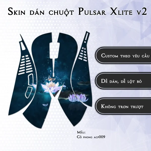 Skin dán chuột Pulsar Xlite Wireless v2 mẫu Cổ phong acp009