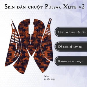 Skin dán chuột Pulsar Xlite Wireless v2 mẫu da rắn cam