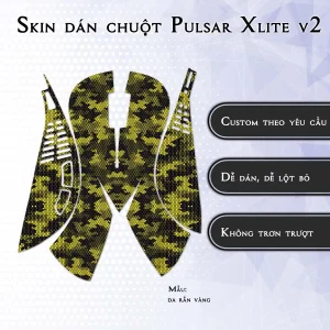 Skin dán chuột Pulsar Xlite Wireless v2 mẫu da rắn vàng
