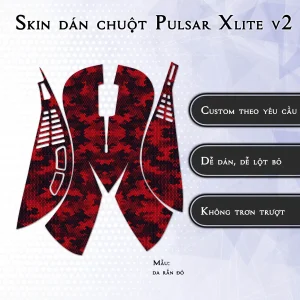 Skin dán chuột Pulsar Xlite Wireless v2 mẫu da rắn đỏ