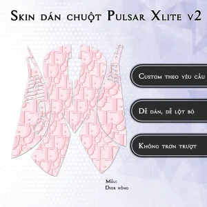 Skin dán chuột Pulsar Xlite Wireless v2 mẫu Dior hồng