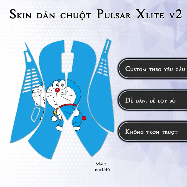 Skin dán chuột Pulsar Xlite Wireless v2 mẫu dor036