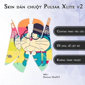 Skin dán chuột Pulsar Xlite Wireless v2 mẫu Doremon Dor012