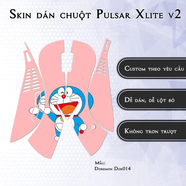 Skin dán chuột Pulsar Xlite Wireless v2 mẫu Doremon Dor014