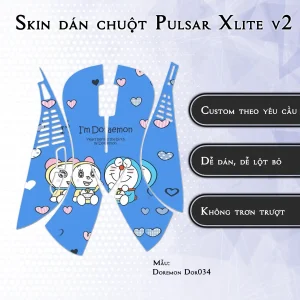 Skin dán chuột Pulsar Xlite Wireless v2 mẫu Doremon Dor034