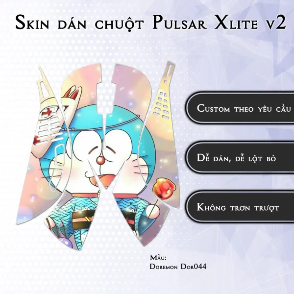 Skin dán chuột Pulsar Xlite Wireless v2 mẫu Doremon Dor044