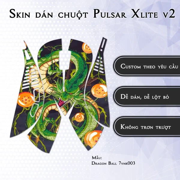 Skin dán chuột Pulsar Xlite Wireless v2 mẫu Dragon Ball 7vnr003