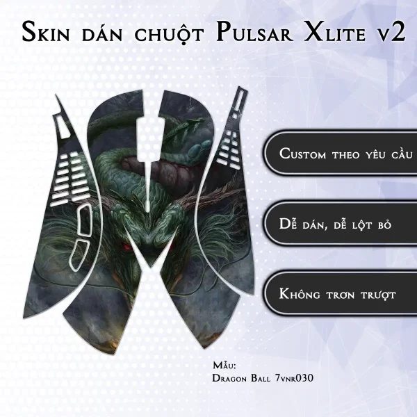 Skin dán chuột Pulsar Xlite Wireless v2 mẫu Dragon Ball 7vnr030