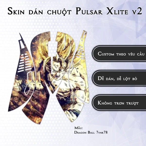 Skin dán chuột Pulsar Xlite Wireless v2 mẫu Dragon Ball 7vnr78