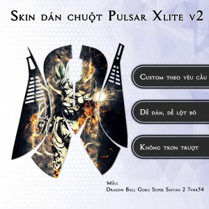 Skin dán chuột Pulsar Xlite Wireless v2 mẫu Dragon Ball Goku Super Saiyan 2 7vnr54