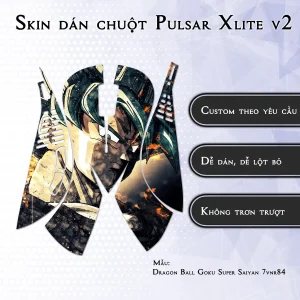 Skin dán chuột Pulsar Xlite Wireless v2 mẫu Dragon Ball Goku Super Saiyan 7vnr84