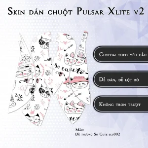 Skin dán chuột Pulsar Xlite Wireless v2 mẫu Dễ thương So Cute scu002