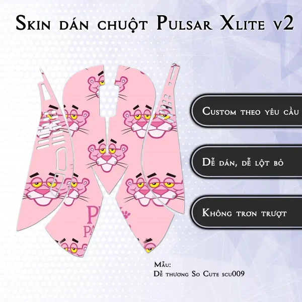 Skin dán chuột Pulsar Xlite Wireless v2 mẫu Dễ thương So Cute scu009