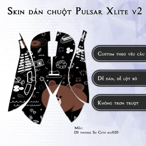 Skin dán chuột Pulsar Xlite Wireless v2 mẫu Dễ thương So Cute scu020
