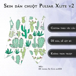 Skin dán chuột Pulsar Xlite Wireless v2 mẫu Dễ thương So Cute scu024