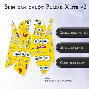 Skin dán chuột Pulsar Xlite Wireless v2 mẫu Dễ thương So Cute scu040
