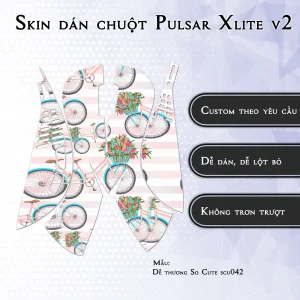 Skin dán chuột Pulsar Xlite Wireless v2 mẫu Dễ thương So Cute scu042