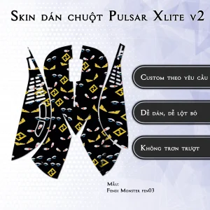 Skin dán chuột Pulsar Xlite Wireless v2 mẫu Fendi Monster fen03