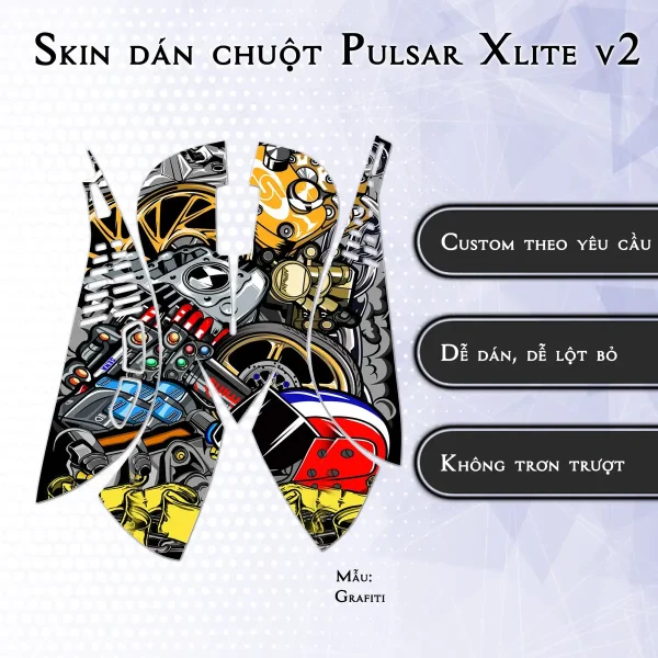 Skin dán chuột Pulsar Xlite Wireless v2 mẫu Grafiti